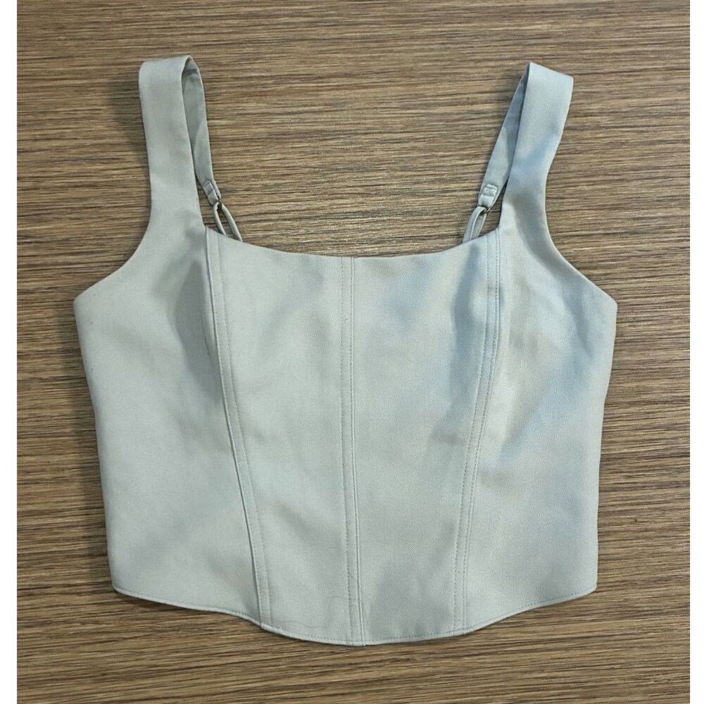 Abercrombie & Fitch Sage Green Corset Top M